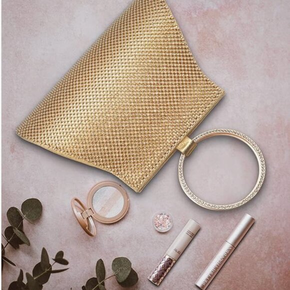 Gold Crystal Clutch Purse - formal event - Picture 4 of 9